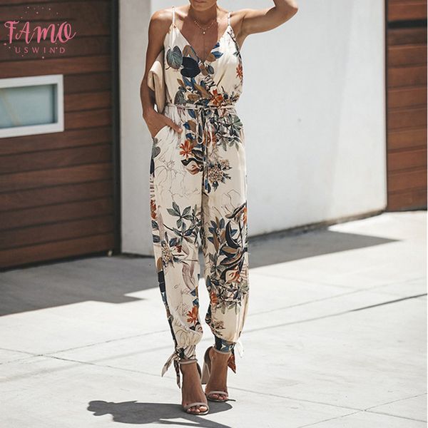 

women summer jumpsuit floral print sleeveless high waist ladies clubwear deep v neck playsuit bodycon party romper jumpsuit, Black;white