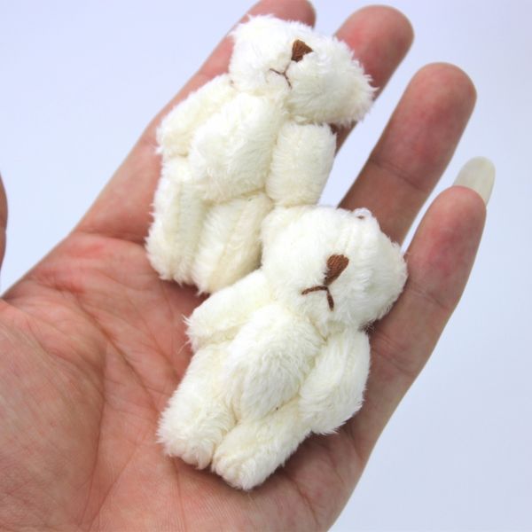 

10pcs 6cm mini joint bear plush toys cute teddy bear leather feet stuffed dolls pendant gift wedding party decoration