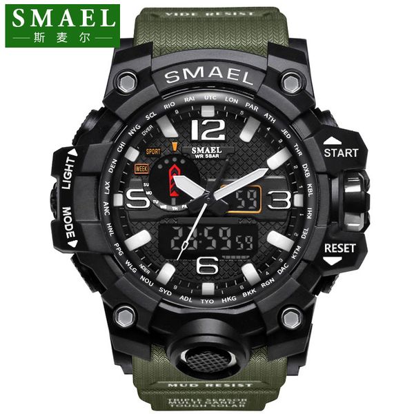 

smael new watches genuine fashion sports multi-function electronic watches popular men waterproof relogio masculino men's watch, Slivery;brown