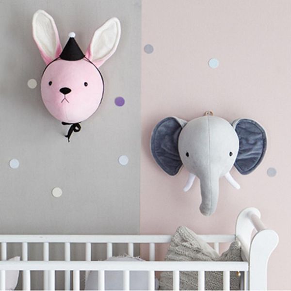

cute cartoon headdress children room ornaments elephant bunny plush decoration