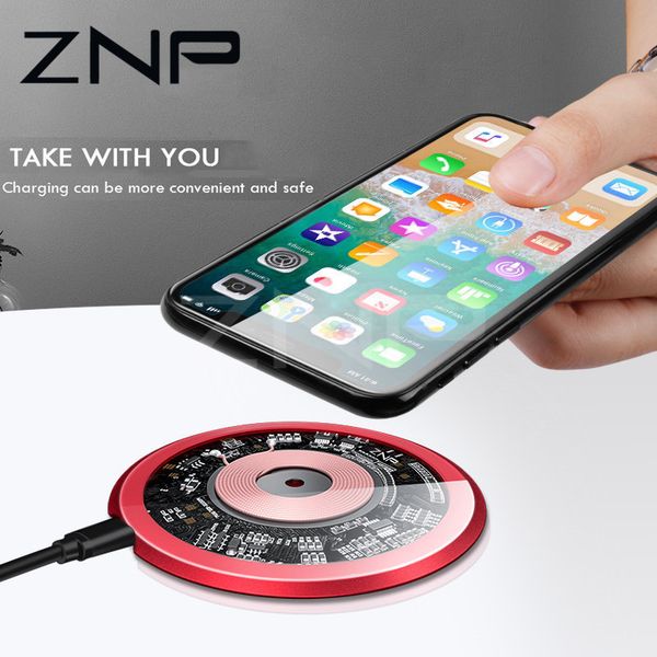 

znp 10w qi wireless charger for samsung s10 s9 plus note 9 s10e s8 visible element wireless charging pad for iphone x xs max xr