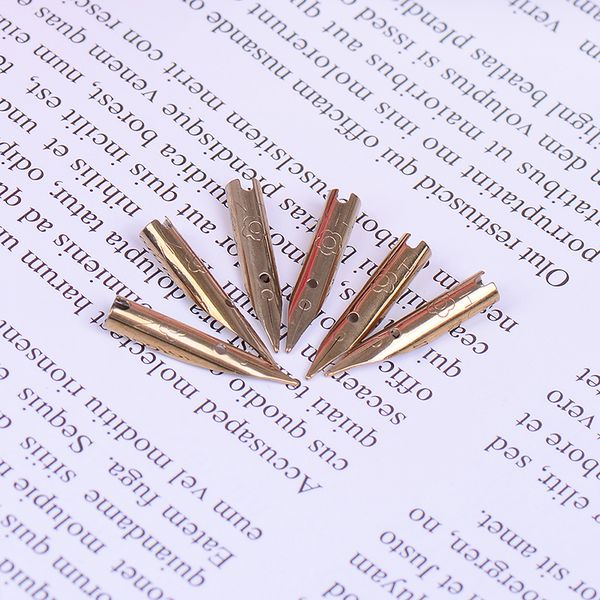 

dropship 6pcs/set 0.5mm silver fountain ink pen point nib school stationery store item fine tool, Black;red