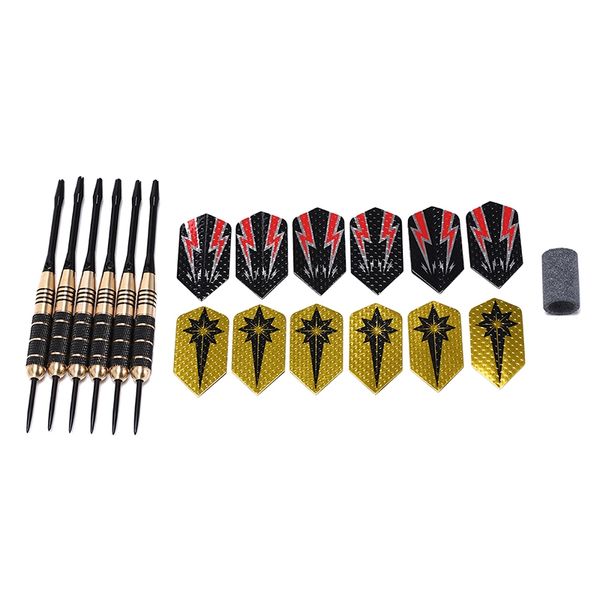 

6pcs professional brass black nickel hard tip dart set with grinding stone 24g