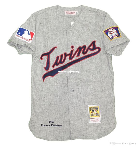 

harmon killebrew minnesota #3 mitchell & ness auth 1969 jersey - gray, Black;blue