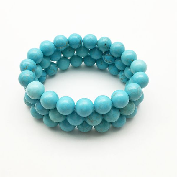 

10mm smooth round howlite bracelet,gemstone bracelet,turquoise round beads,elastic bracelet,good luck bracelet