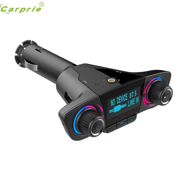 

carprie bluetooth wireless car mp3 player handscar kit fm transmitter a2dp 2.1a usb charger led display fm modulator