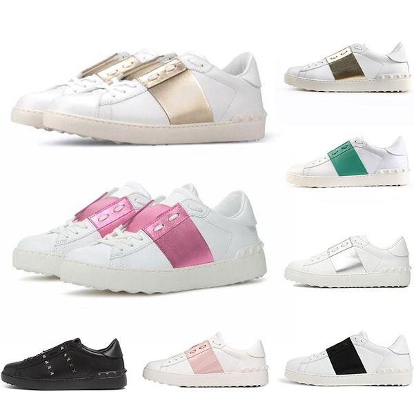 

Luxury de igner hoe platform men women rivet liver black green pink tripe leather ca ual hoe ize 35 46