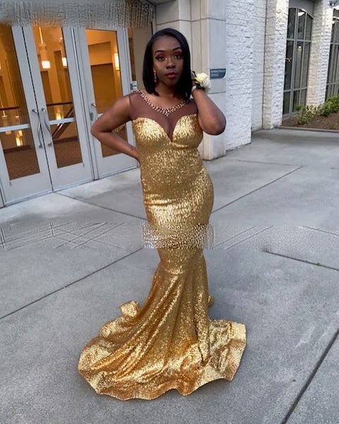 

sheer scoop black girls mermaid gold prom dresses long beading african backless formal evening party gala gowns