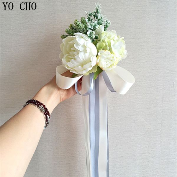 

yo cho diy home decoration accessories bridesmaid bouquet wedding decor silk ribbon flowers ivory silk flowers wedding bouquets