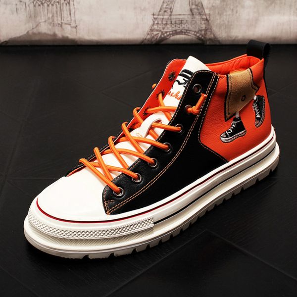 

fashion men shoes genuine leather sneakers man flats breathable high sport running shoes outdoor man footwear, Black