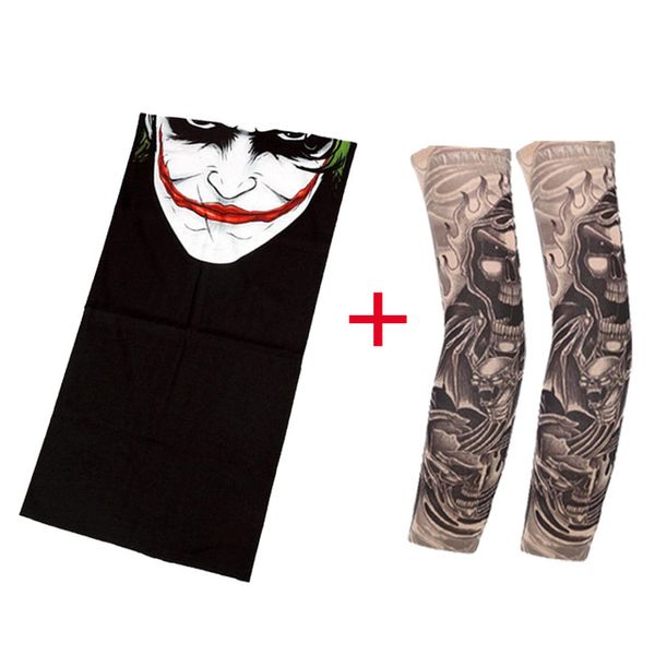 

new pirate hat mask fake tattoo arm set balaclava hat horror mask halloween turban