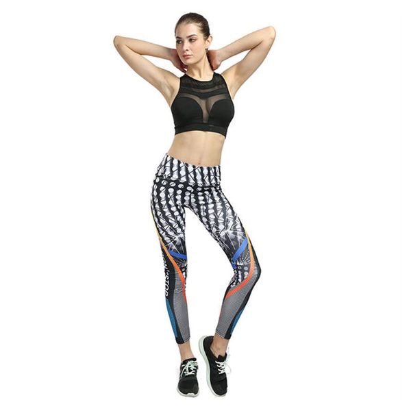 

stretch yoga pants printed leggings women fitness yoga clothing training gym legging sport running tights trousers, White;red