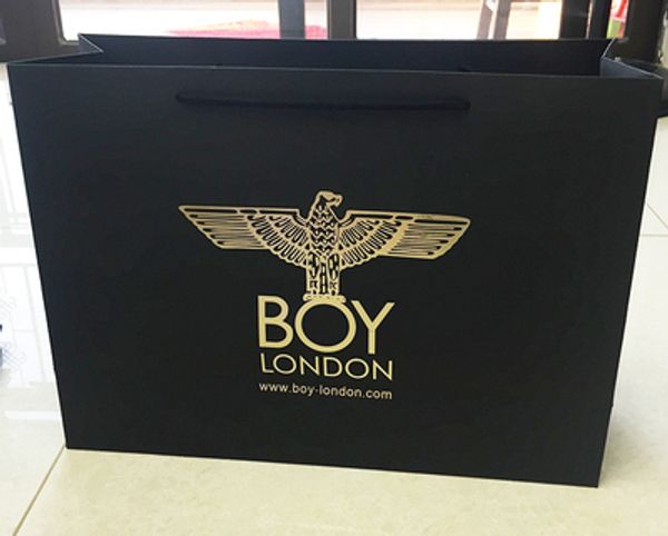 

new ins same paragraph tide brand boy paper bag shopping female tote packing bag counter bag