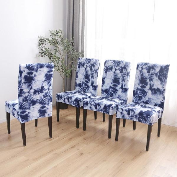 

graffiti pattern thin stretch chair cover removable seat slipcover navy blue