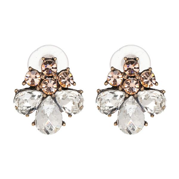 

new alloy rhinestone earrings with simple and fashionable european and american personalities, Silver