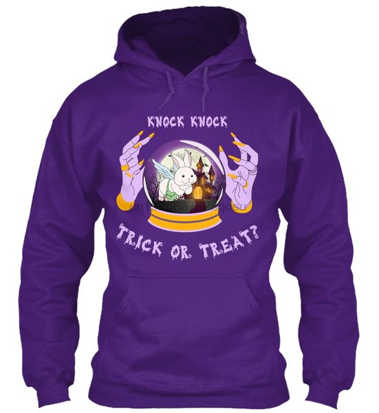 

men hoodie long sleeve knock knock trick or treat halloween(1) women streetwear, Black