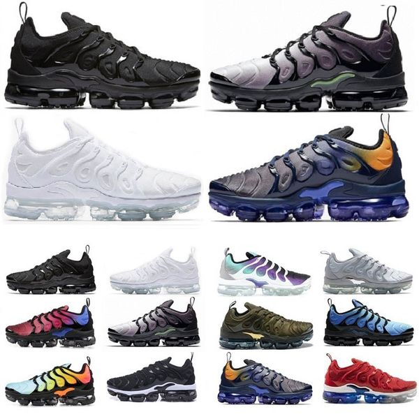 

men running shoes grape red violet blue tropical sunset triple black white womens trainers designer tn plus classic fashion shoes