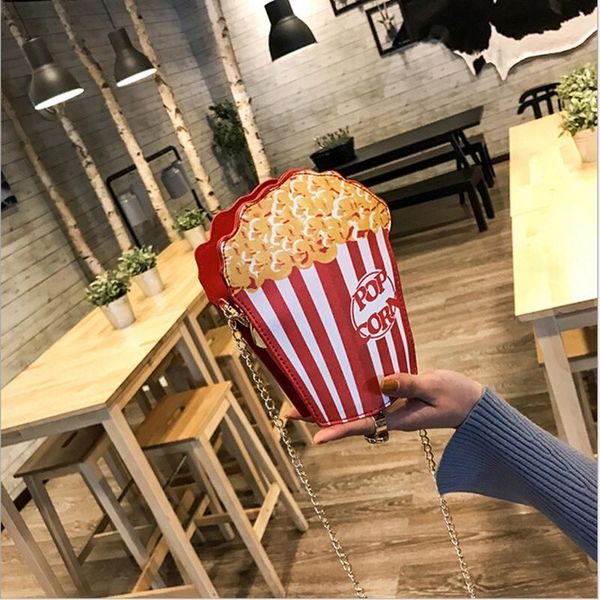 

hamburger fries pattern crossbody сумка versatile повседневный личность женщина посланник сумка цепь плечо мешок #zer