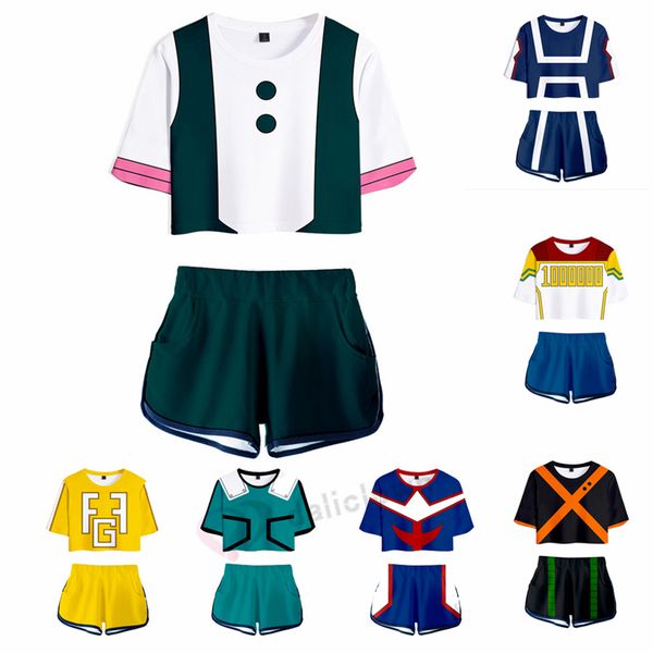 

anime boku no hero academia my hero academia cosplay costume ochaco uraraka todoroki s bakugou katsuki short xs-xxl, Blue