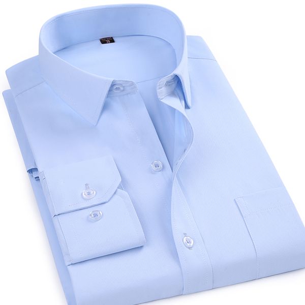 

macrosea classic style men's formal business shirts solid color men social shirts long sleeve twill men dress, White;black