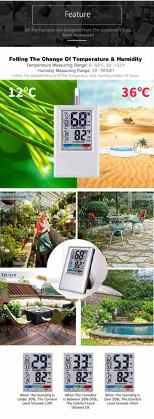 

digital hygrometer garden temperature humidity thermometer max&min value testing tools