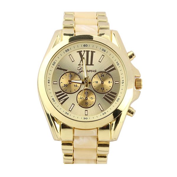 

good quality geneva watch women mens classic luxury men stainless steel quartz analog wrist watch reloj hombre, Slivery;brown