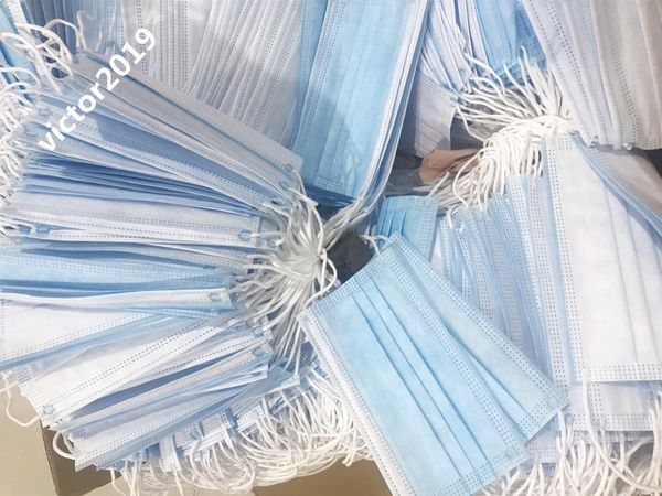 

disposable face mask 3 layer ear-loop dust mouth masks cover 3-ply non-woven disposable dust mask soft breathable outdoor part