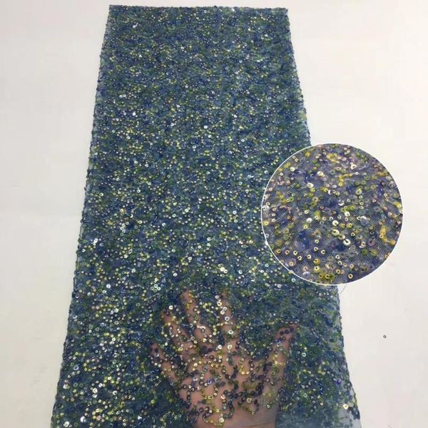 

new 2019 green tulle sequins french nigerian lace fabrics pearls embroidered guipure african 3d lace fabric fzx41, Pink;blue
