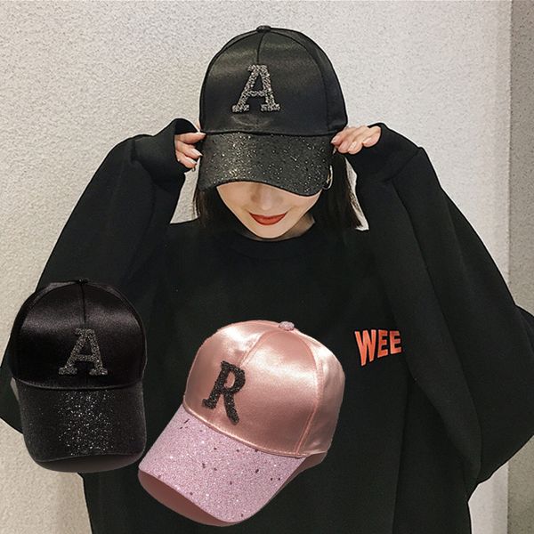 

women new designer luxury hats female spring baseball cap fashion letter a&r curved cap casual street visor hat tide, Blue;gray