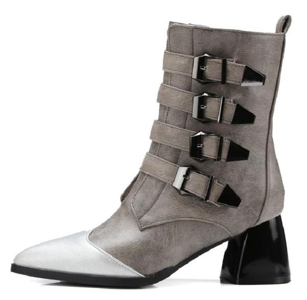 

new women's boots pointed boots knight stitching big size, Black