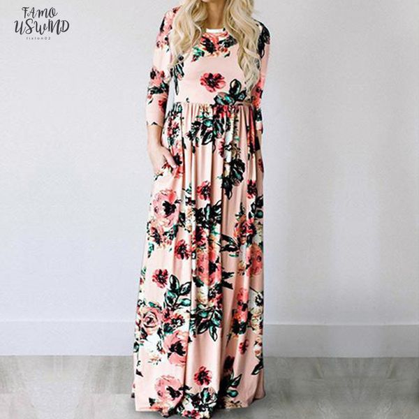 

summer maxi dress women 2020 pink floral print boho beach dress ladies evening party long dress sundress vestidos de 3xl, Black;gray