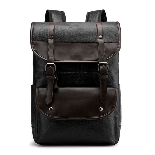 

vintage men backpack for teenage school bags male large capacity lapbackpacks leather travel bags