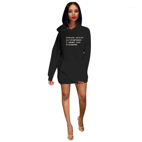 

hooded dresses designer womens clothing letter print womens casual hooded dresses fashion panelled big pocket womens, Black;gray