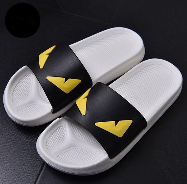 

cartoon lovers style sandals men casual shoes designer beach indoor flat luxury women white sandals summer flat slippery sandals slipper, Black