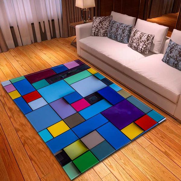 

nordic colorful geometric carpet soft flannel sofa bedroom rugs children room play mat rugs and carpets for home living room