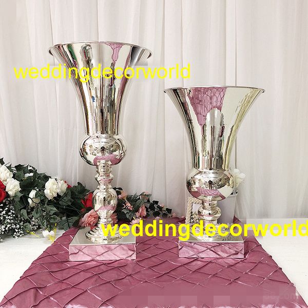 Nuovo stile Vaso in metallo argento grande / vaso di grande diametro / tavolo principale da matrimonio rosso penjing prodotti / articoli per la decorazione dell'hotel decor01028