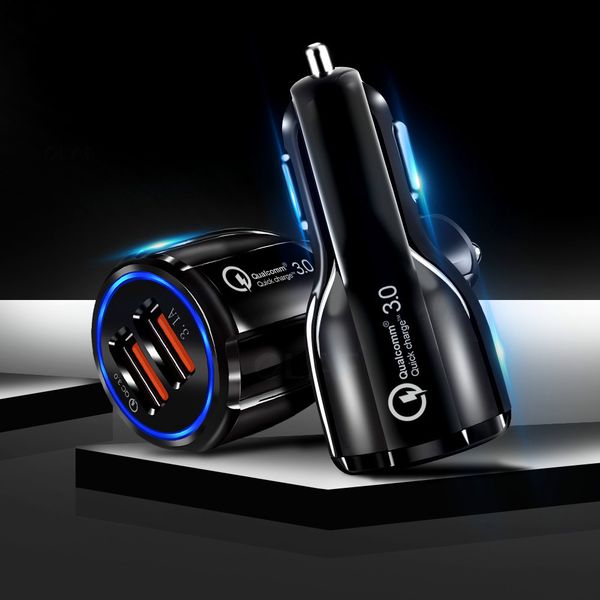 

car usb charger quick charge 3.0 2.0 mobile phone charger 2 port usb fast car charger car-charger