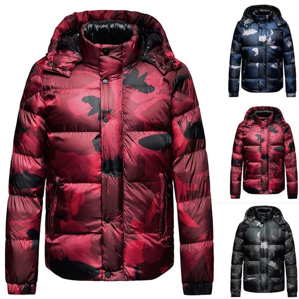 

2019 new mens winter zipped hoodies warm tracksuit casual long sleeve outwear coat dropshipping 20 hooded warm parka, Tan;black
