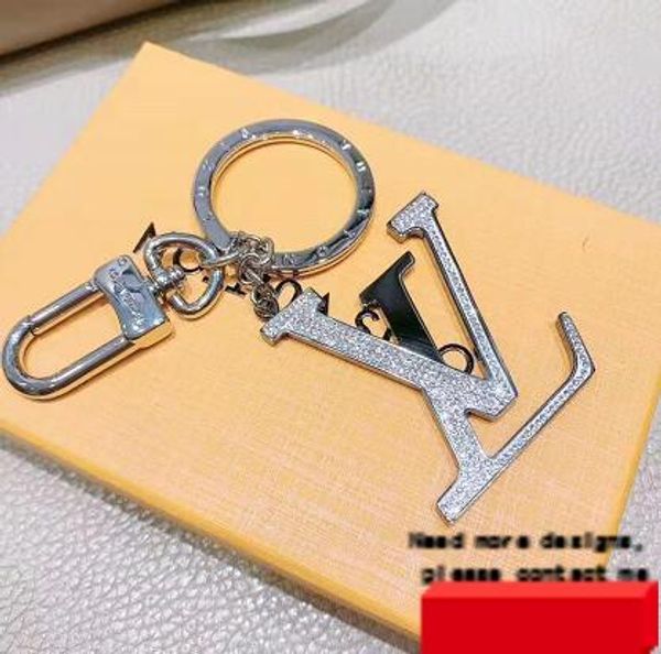 

2019 fashion new brand keychain keyring for women bag car key chain trinket jewelry gift souvenirs with box for gift, Silver