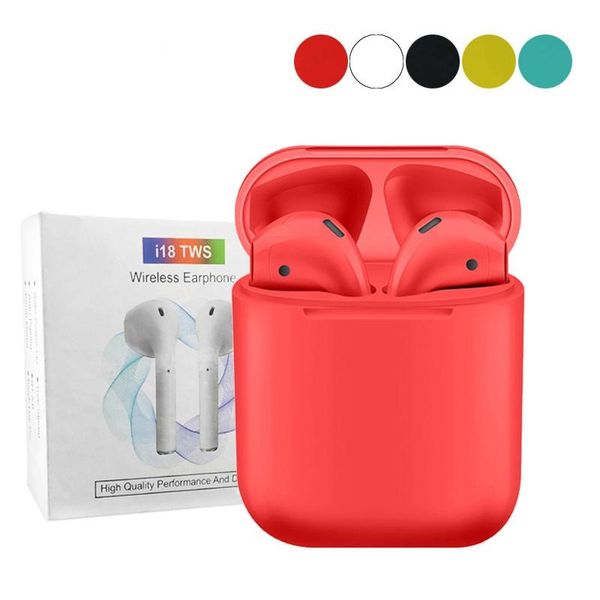 

i18 TWS Bluetooth 5.0 Наушники Наушники Беспроводные гарнитуры 3D Sound Touch Control для iphone Xiaomi Huawe
