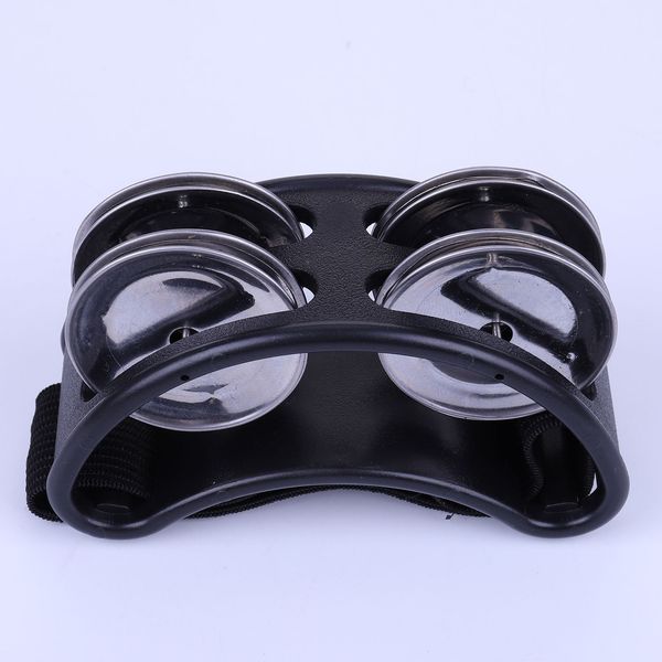 

foot tambourine percussion with steel jingles for cajon & guitar players