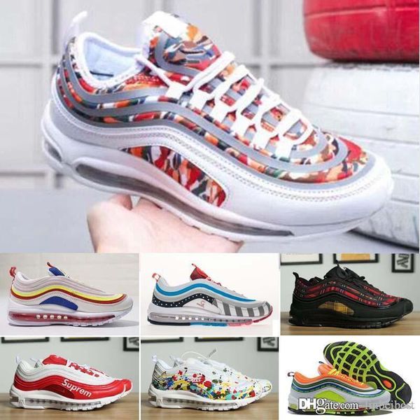

2018 running shoes 97s ul og gold silver bullet triple white black mens womens trainer sports sneakers size 5.5-11