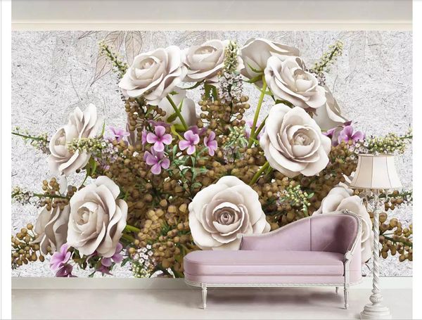 

3d wallpapers custom p mural wall paper new beautiful 3d pink peony flower relief background wall painting papel de parede