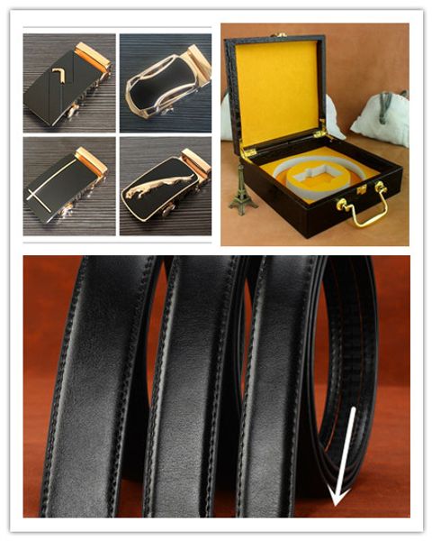 

3sizes solid leather belts genuine cow leather belt man with send buckle and exquisite gift box, Black;brown