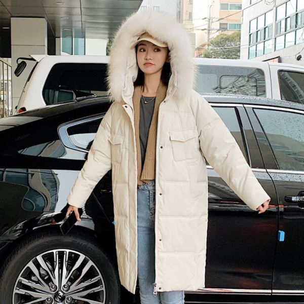 

new down jacket, medium and long fashion korean version bread jacket, large and thick cotton jacket, Black
