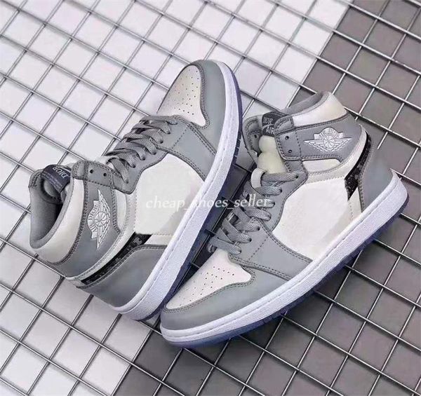 

2020 new air sneaker jumpman 1 1s mens basketball shoes high og men womens designer shoes sports mid luxury flowers sneakers 36-45, White;red