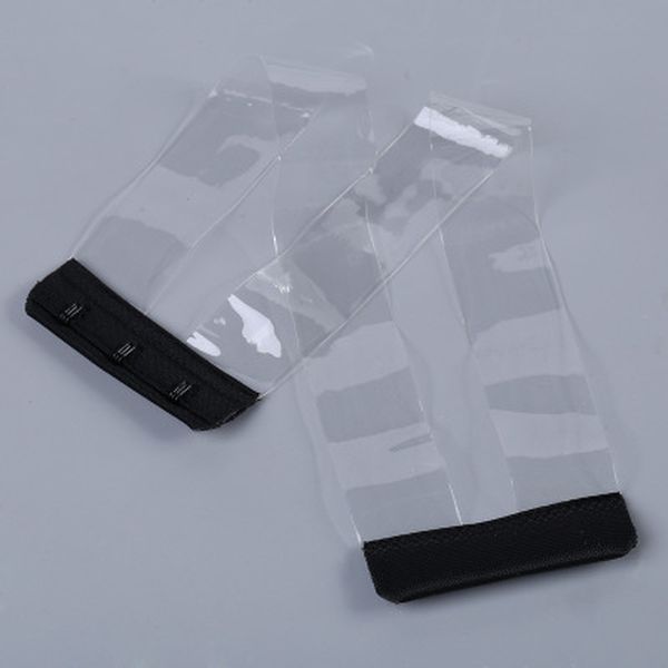 

women new silicone non slip buckle clear bra straps invisible transparent bra strap backless elastic bra extender shoulder strap, Black;white