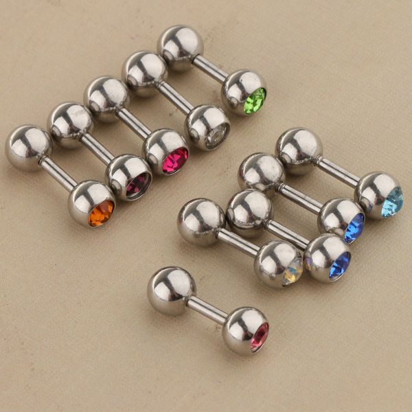

10 pieces stainless steel ear tragus lip, Slivery;golden