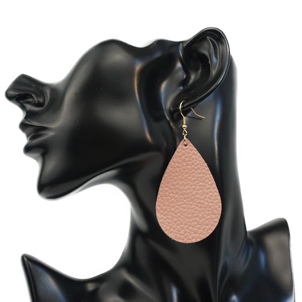 

многоцветные кожаные серьги для женщин капля воды сплошной цвет классический стиль натуральная кожа качество заводские розетки поставки прои, Silver