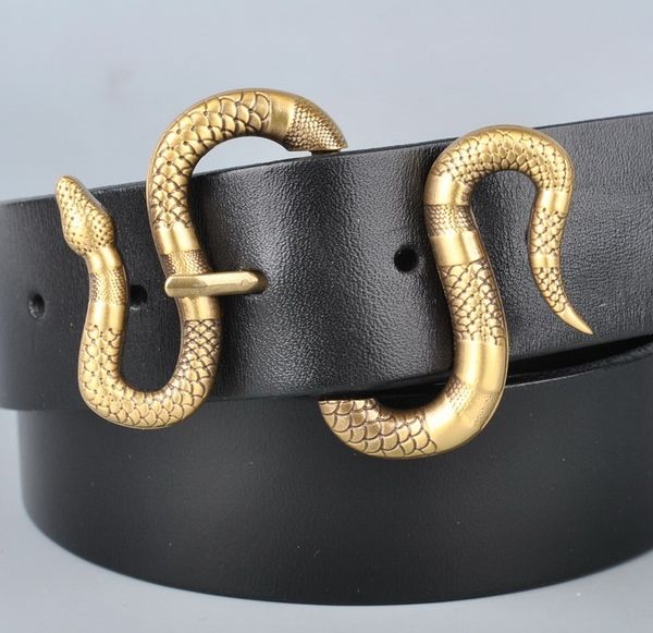 

G elling new men women de ign black belt genuine leather bu ine belt pure color belt nake pattern buckle belt for gift 0214 2g